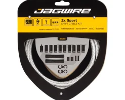 Jagwire Cables & Housing|2x Sport Shift Cable Kit (Braided White) (For SRAM/Shimano) (1.1mm) (1500/2300mm) (Cables & Housing)