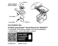 K-Edge Mounts & Handlebar Accessories|Computer Combo Mount (Black) (Specialized Roval) (Wahoo Insert)