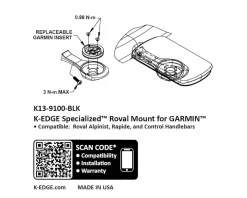 K-Edge Mounts & Handlebar Accessories|Computer Mount (Black) (Specialized Roval) (Garmin Insert)