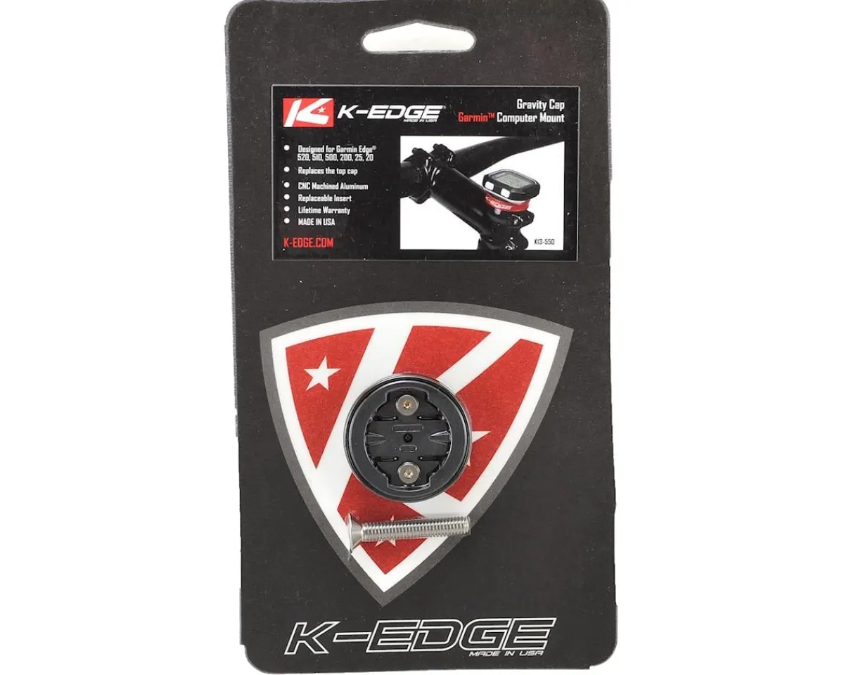 K-Edge Bike Computers|Mounts & Handlebar Accessories|Gravity Stem Cap Mount for Garmin Devices (Black)