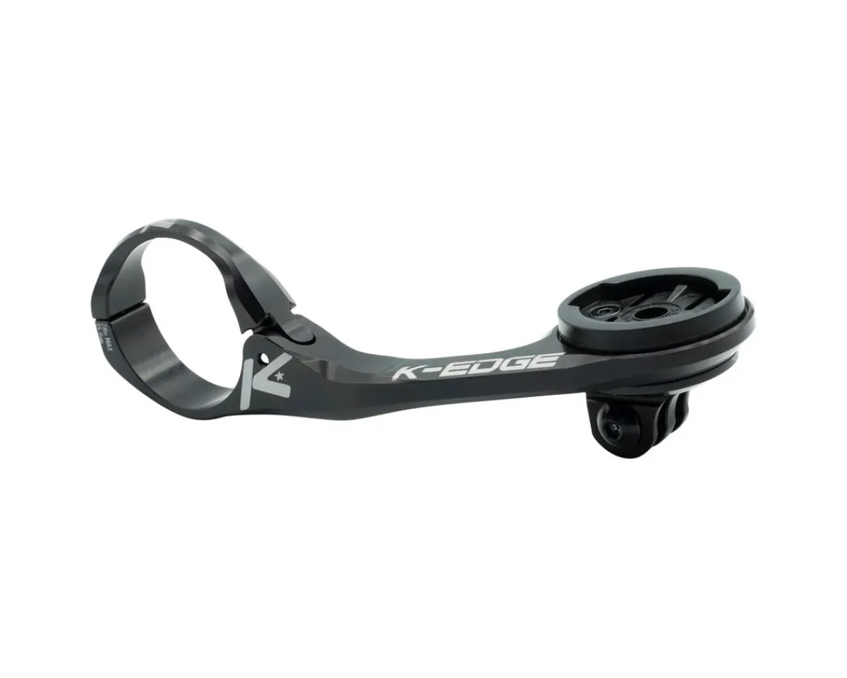 K-Edge Bike Computers|Mounts & Handlebar Accessories|35mm Max XL Combo Mount (Black Anodized) (w/ GoPro-Style Mount) (Garmin Insert)