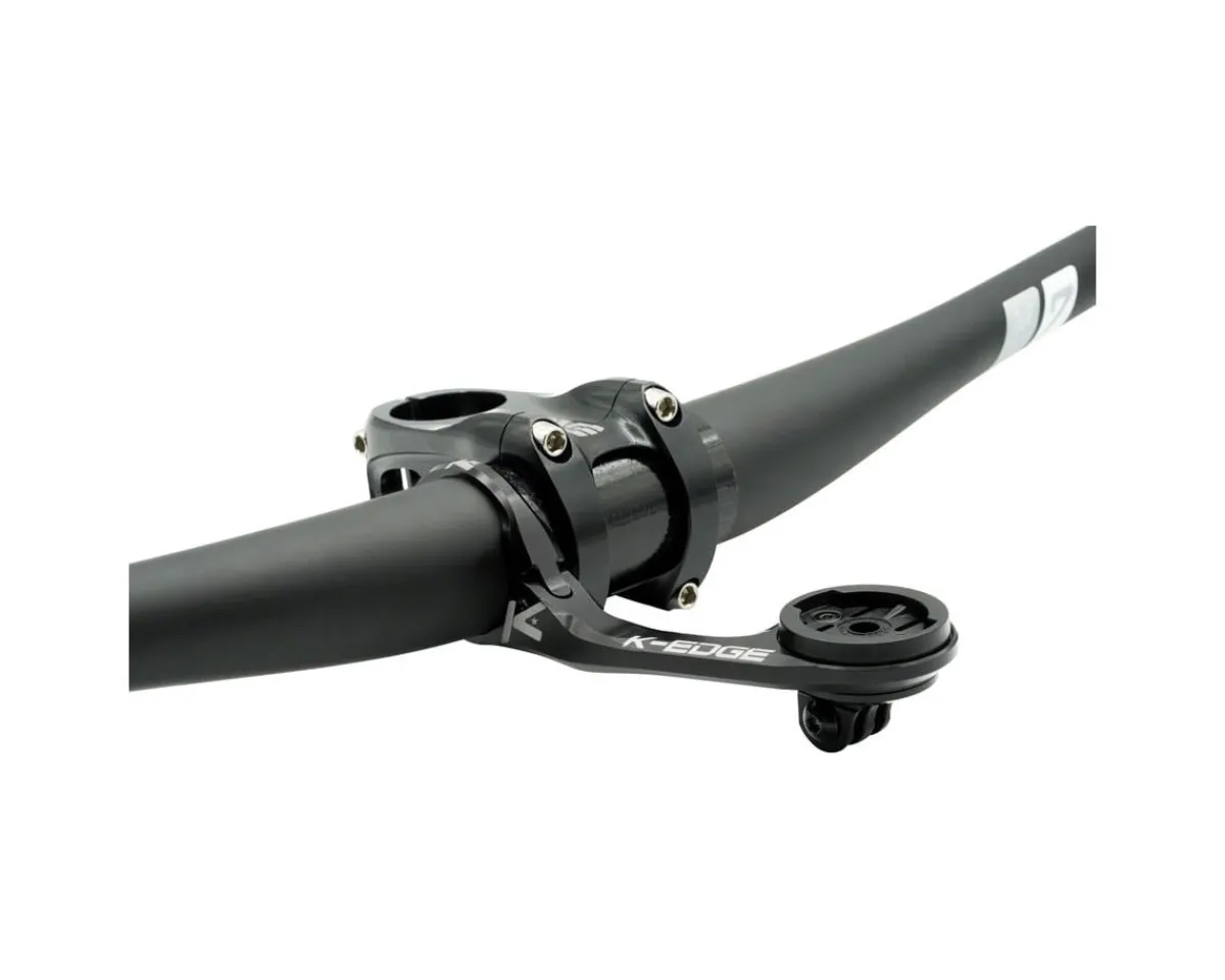 K-Edge Bike Computers|Mounts & Handlebar Accessories|35mm Max XL Combo Mount (Black Anodized) (w/ GoPro-Style Mount) (Garmin Insert)