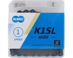 KMC Chains & Accessories|K1SL SuperLite Kool Wide Chain (Black) (Single Speed) (100 Links) (1/8")