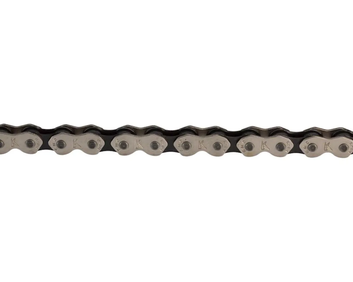 KMC Chains & Accessories|K1 Wide Chain (Silver/Black) (Single Speed) (112 Links) (1/8")