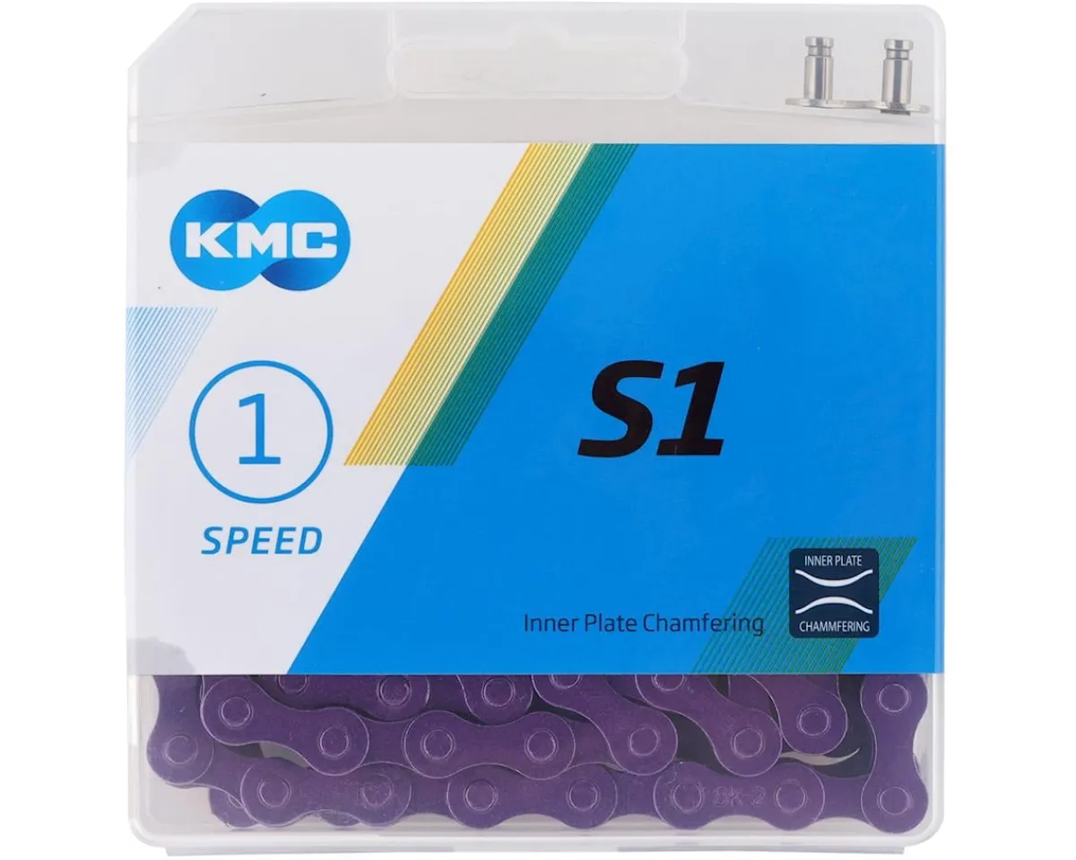 KMC Chains & Accessories|S1 BMX Chain (Purple) (Single Speed) (112 Links)