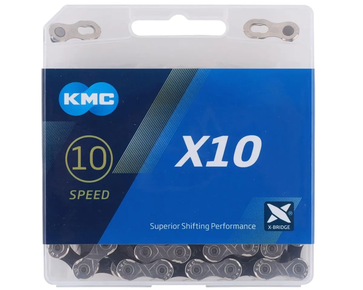 KMC Chains & Accessories|X10 Chain (Silver/Black) (10 Speed) (116 Links)