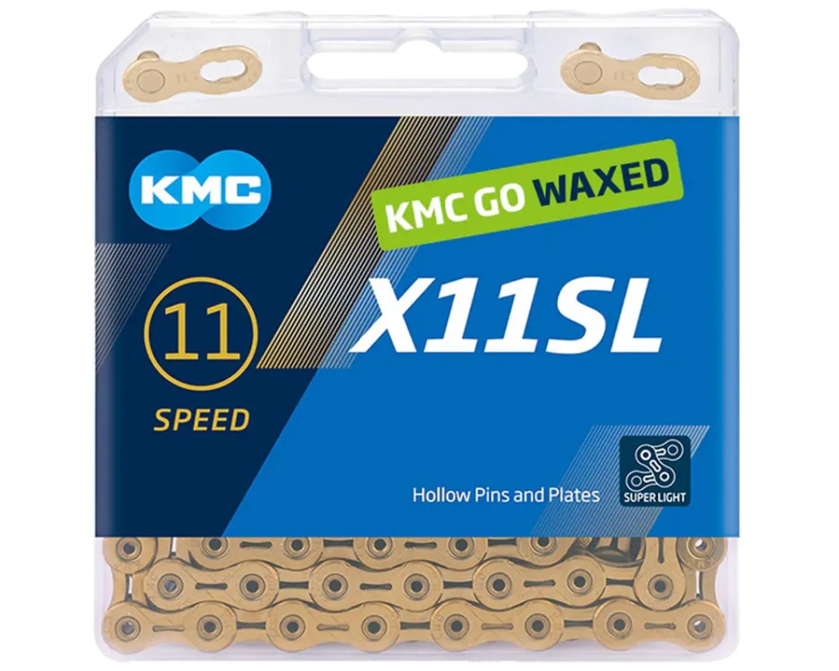 KMC Chains & Accessories|X11SL Waxed Chain (Ti Gold) (11 Speed) (118 Links)
