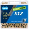 KMC Chains & Accessories|X12 Waxed Chain (Ti Gold/Black) (12 Speed) (126 Links)