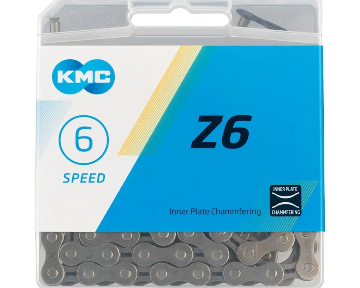 KMC Chains & Accessories|Z6 Chain (Grey) (6-7 Speed) (116 Links)