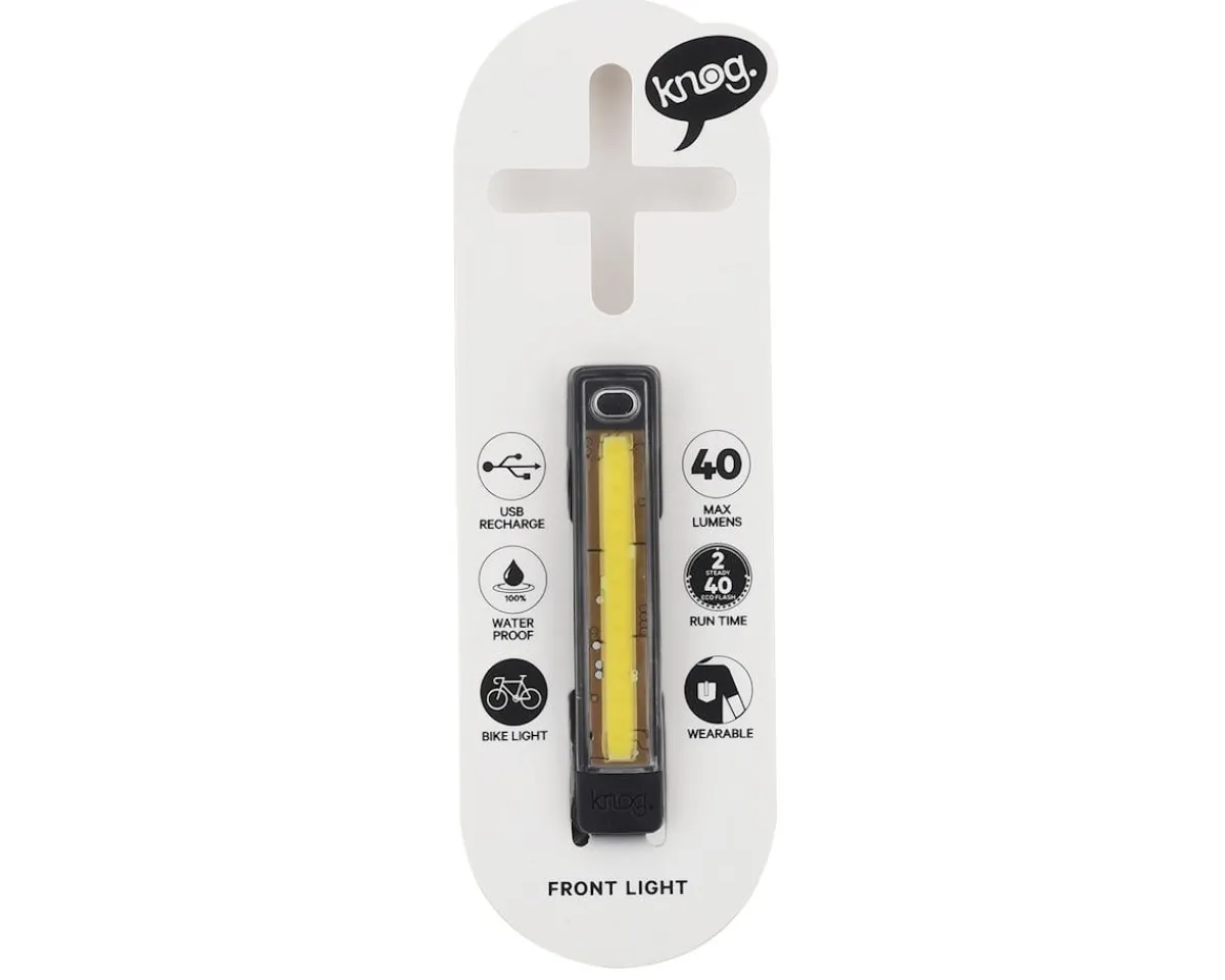 Knog Bike Lights|Plus Rechargeable Headlight (Black) (40 Lumens)
