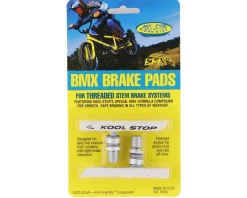 Kool Stop Brakes|BMX Brake Pads (White) (Threaded) (1 Pair)
