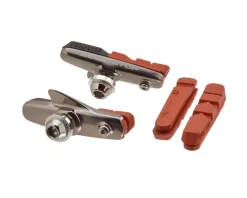 Kool Stop Brakes|Dura Road Brake Pads (Silver) (Dual & Salmon Compound) (1 Pair + Extra Inserts) (For Shimano/SRAM) (Extra Set of Inserts)