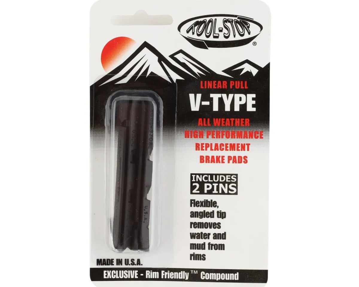 Kool Stop Brakes|Linear Pull Brake Pad Inserts (1 Pair) (Black Compound) (Shimano V-Brake)