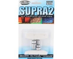 Kool Stop Brakes|Supra 2 Brake Pads (White) (1 Pair) (All-Weather Compound) (Threaded)