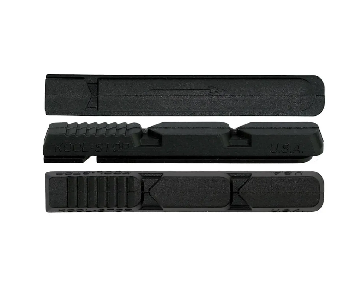 Kool Stop Brakes|V Type 2 Brake Pad Inserts (Black/Red) (1 Pair) (Black Compound)