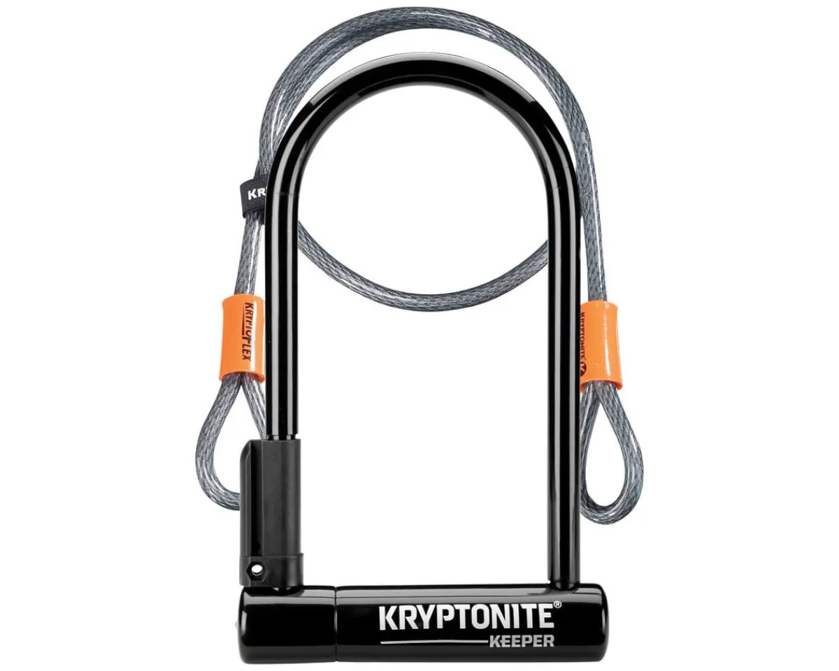 Kryptonite Holiday Shopping|Bike Locks|Keeper Standard U-Lock w/ 4' Flex Cable (8 x 4")