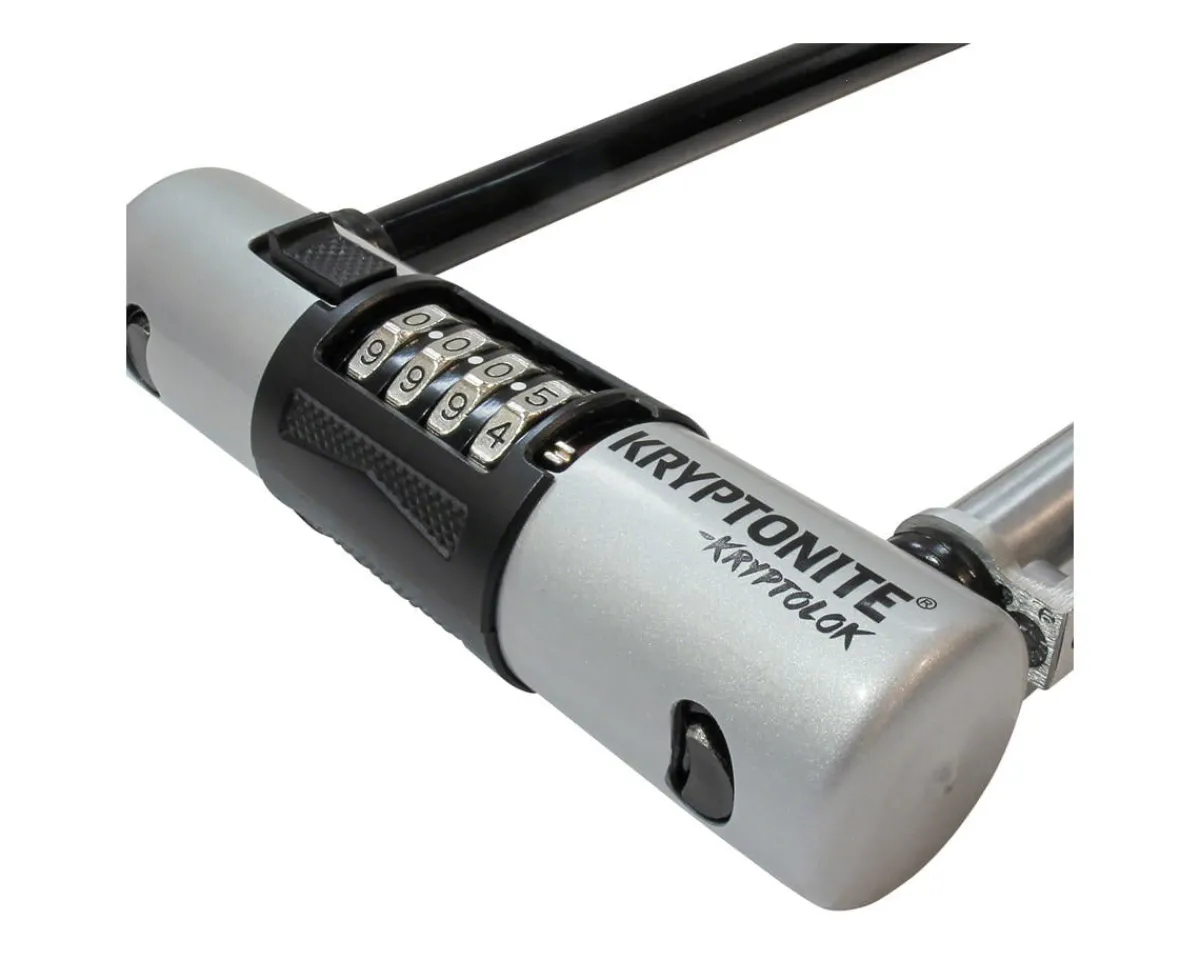 Kryptonite Holiday Shopping|Bike Locks|Kryptolok Combo U-Lock (Black/Grey) (4" x 9") (w/ Bracket)