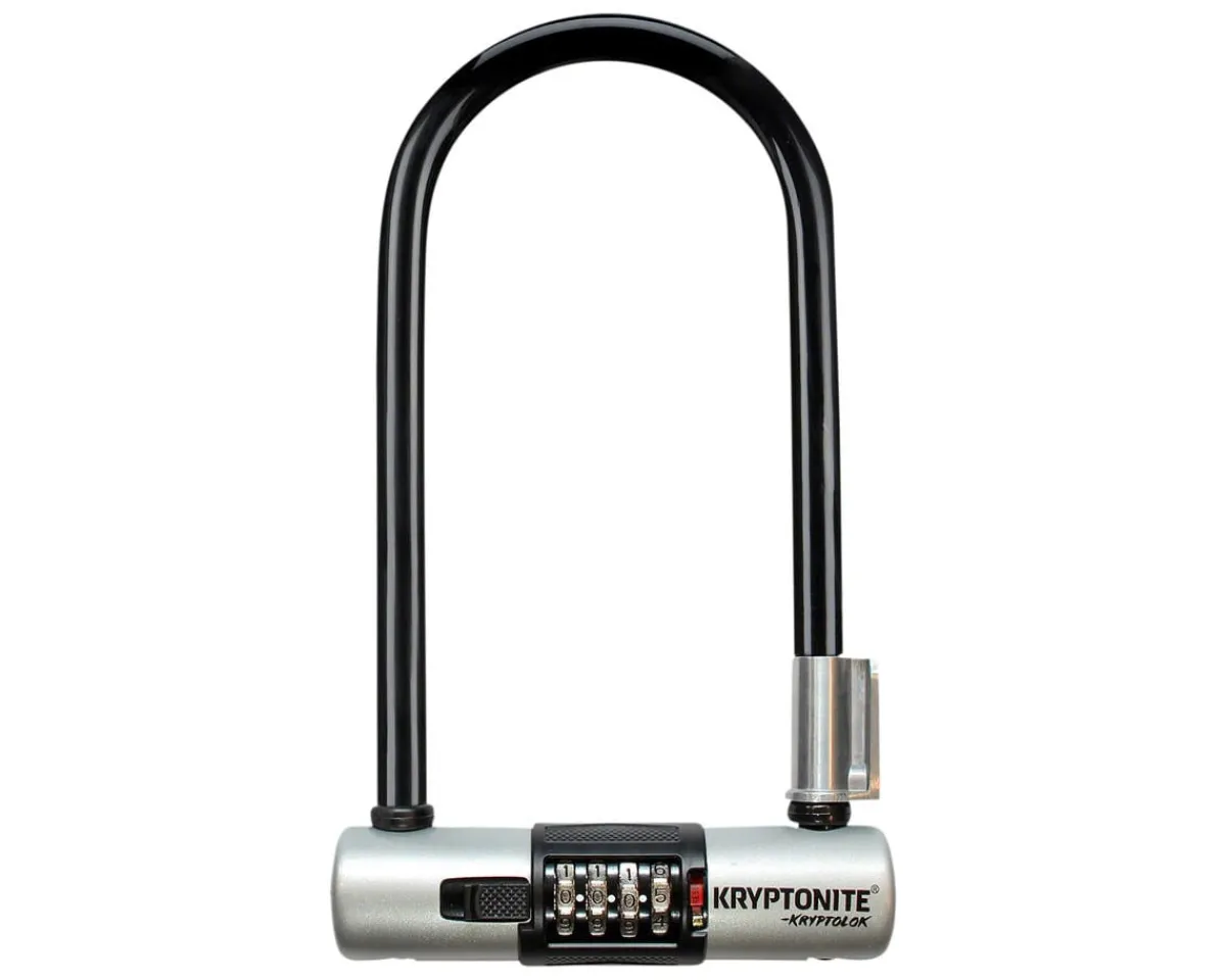 Kryptonite Holiday Shopping|Bike Locks|Kryptolok Combo U-Lock (Black/Grey) (4" x 9") (w/ Bracket)
