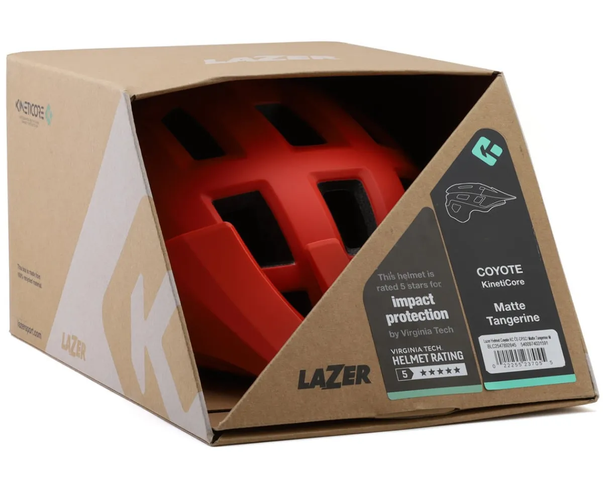 Lazer Helmets|Helmets|Coyote KinetiCore Trail Helmet (Matte Tangerine) (S)