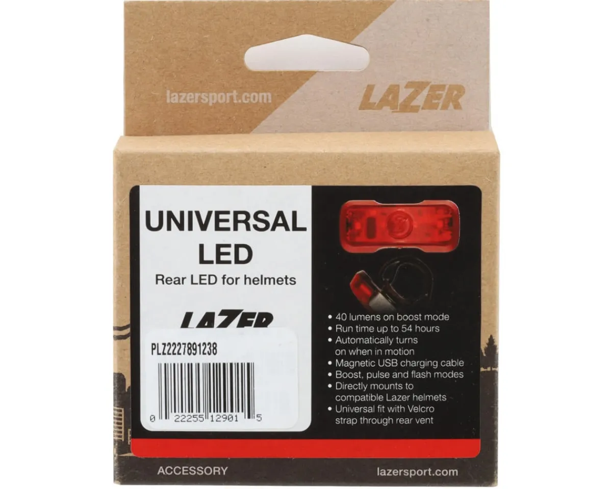Lazer Helmets|Bike Lights|Universal Rechargeable Helmet LED Tail Light (Black) (40 Lumens)