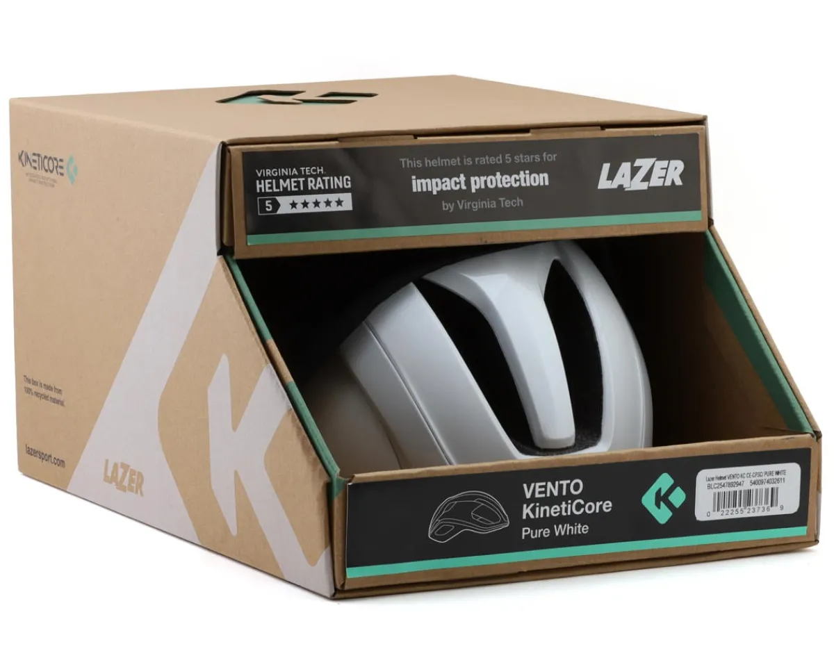 Lazer Helmets|Vento KinetiCore Road Helmet (Pure White) (M)