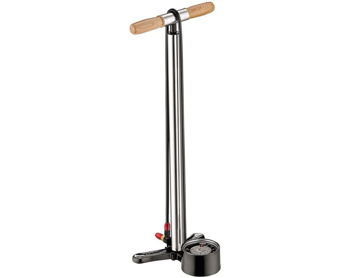 Lezyne Pumps & Co2|Pumps & Co2|Alloy Floor Drive Pump (Silver) (ABS-1 Pro Chuck) (Presta/Schrader Valve Compatible)