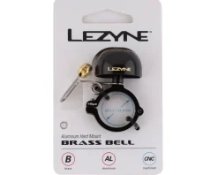 Lezyne Mounts & Handlebar Accessories|Classic Brass Bell (Black/Black) (Aluminum Hard Mount) (Fits 22.2 - 25.4mm Handlebars)