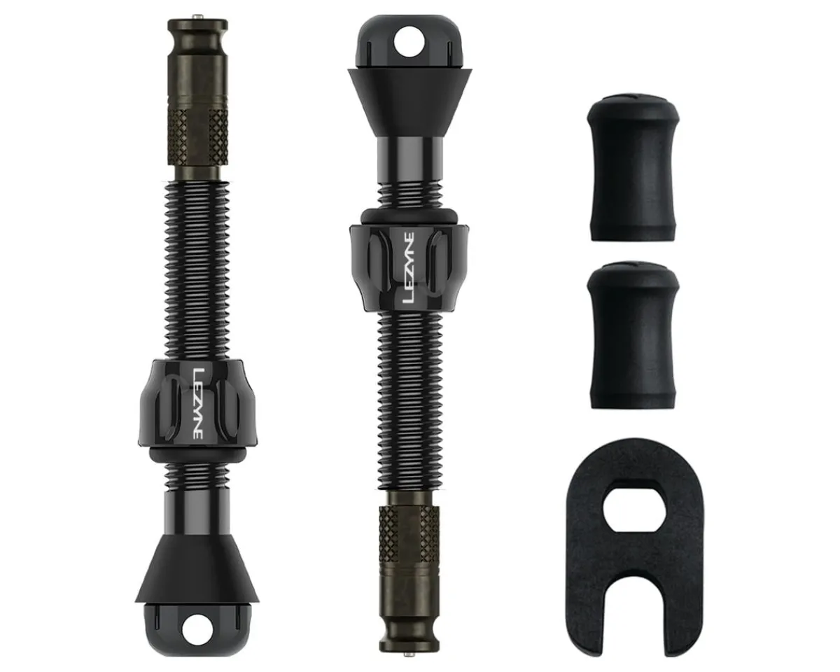 Lezyne Tubeless Tire Tools|Tubeless Accessories|Clik Tubeless Ready Valve Pro (Black) (44mm)
