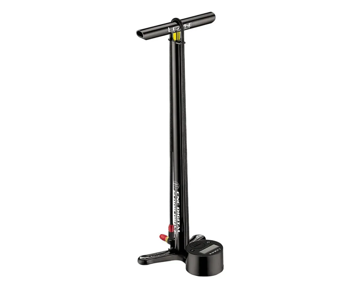 Lezyne Pumps & Co2|Pumps & Co2|CNC Alloy HP Digital Drive Floor Pump (Satin Black) (Presta/Schrader Valve Compatible)