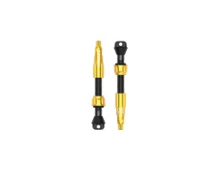 Lezyne Tubeless Tire Tools|Tubeless Accessories|CNC Tubeless Ready Presta Valves Pro (Gold) (Pair) (44mm)