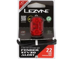 Lezyne E-Bike Parts|Bike Lights|E-Bike Fender STVZO Alert Tail Light (Black) (22 Lumens)