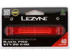Lezyne E-Bike Parts|Bike Lights|E-Bike Rack PRO STVZO Tail Light (Black) (40 Lumens)