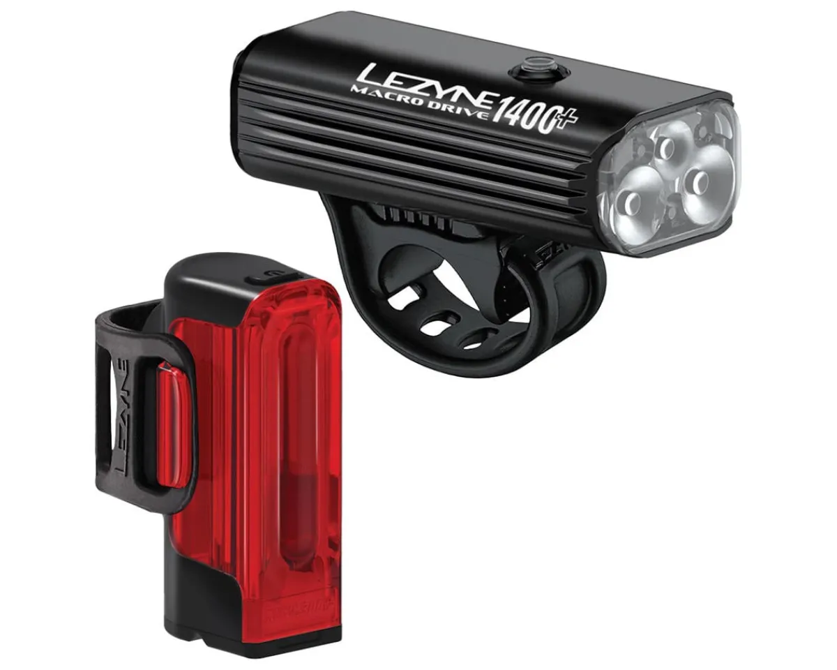 Lezyne Bike Lights|Macro Drive 1400+ /Strip Drive Pro 400+ Light Set