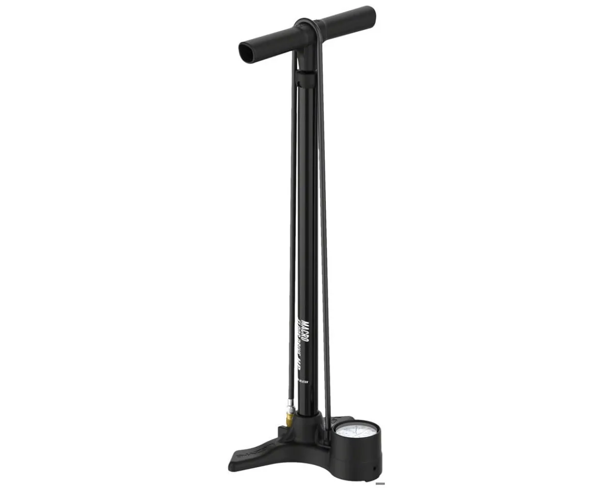 Lezyne Pumps & Co2|Pumps & Co2|Macro HP Floor Drive Floor Pump (Flat Black) (ABS Flip Chuck) (Presta/Schrader Valve Compatible)