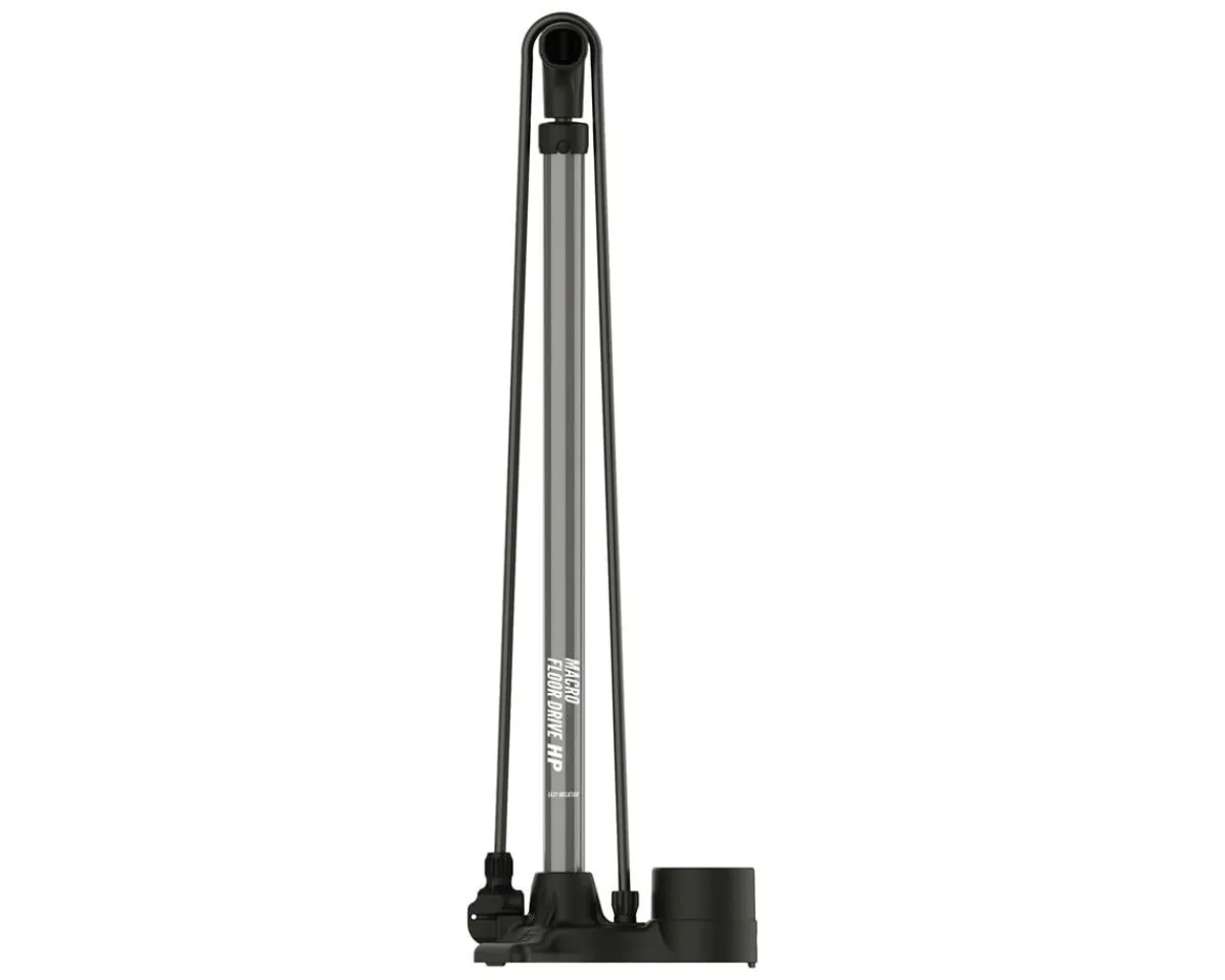 Lezyne Pumps & Co2|Pumps & Co2|Macro HP Floor Drive Floor Pump (Flat Grey) (Dual Valve Pump Head) (Presta/Schrader Valve Compatible)