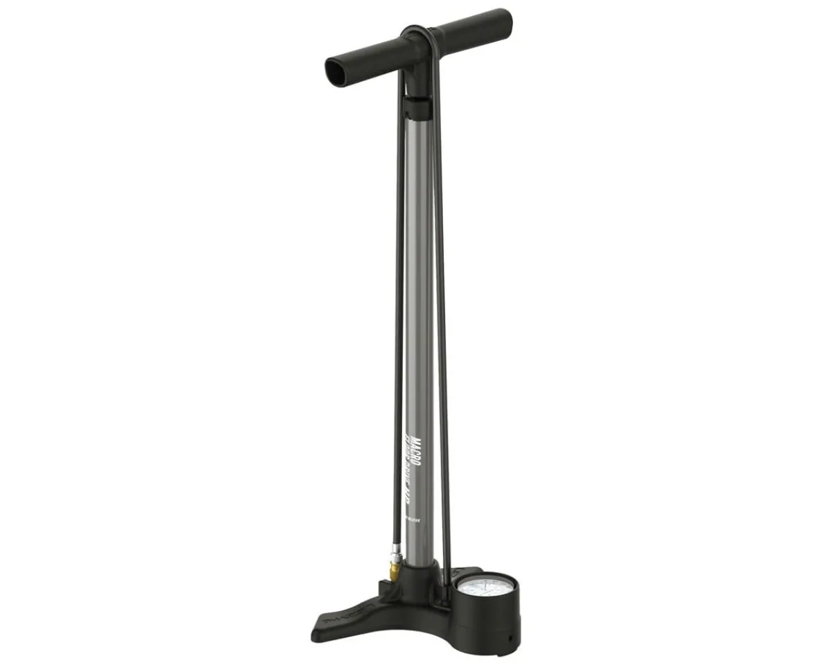 Lezyne Pumps & Co2|Pumps & Co2|Macro HP Floor Drive Floor Pump (Flat Grey) (ABS Flip Chuck) (Presta/Schrader Valve Compatible)