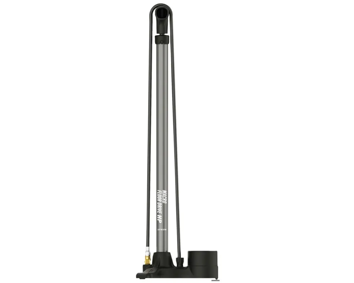 Lezyne Pumps & Co2|Pumps & Co2|Macro HP Floor Drive Floor Pump (Flat Grey) (ABS Flip Chuck) (Presta/Schrader Valve Compatible)