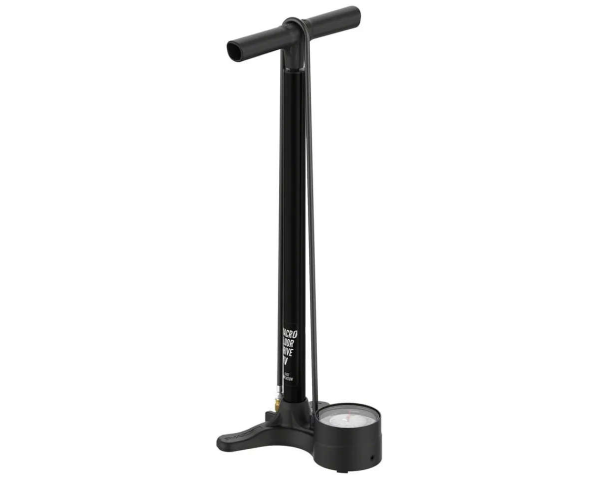 Lezyne Pumps & Co2|Pumps & Co2|Macro HV Floor Drive Floor Pump (Flat Black) (ABS Flip Chuck) (Presta/Schrader Valve Compatible)