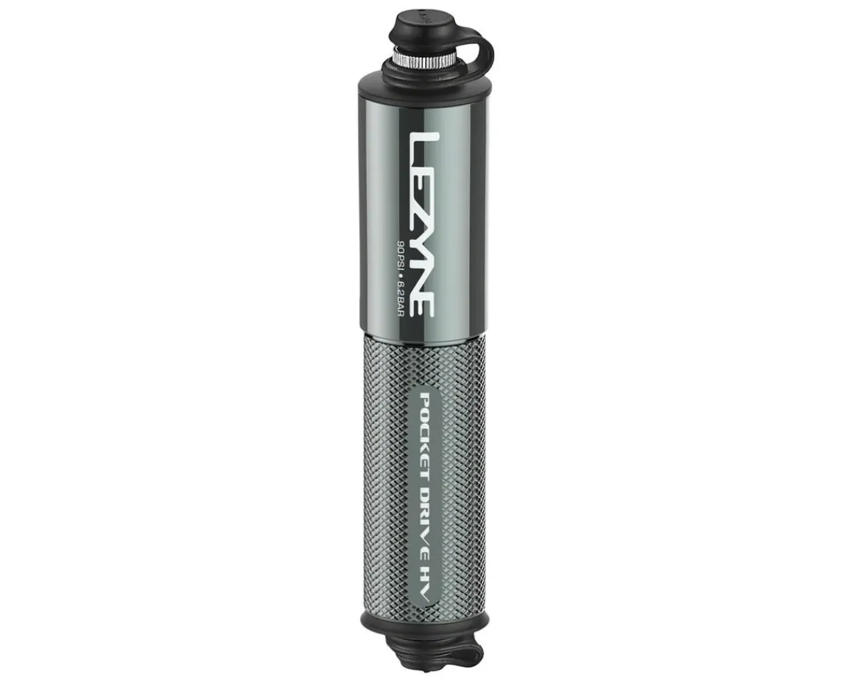 Lezyne Pumps & Co2|Pocket Drive HV Frame Pump (Gloss Lite Grey) (High Volume)