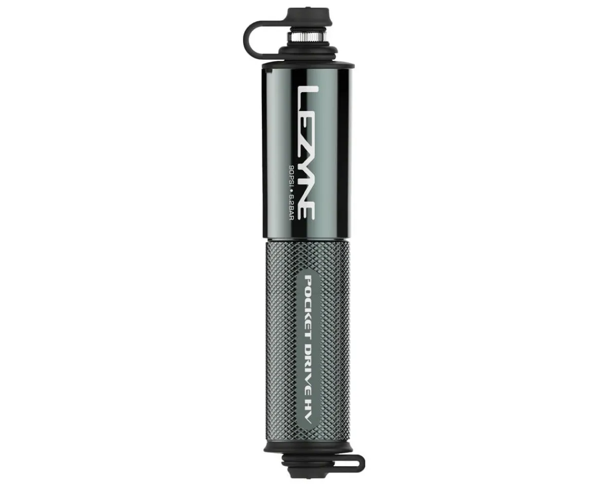Lezyne Pumps & Co2|Pocket Drive HV Frame Pump (Gloss Lite Grey) (High Volume)
