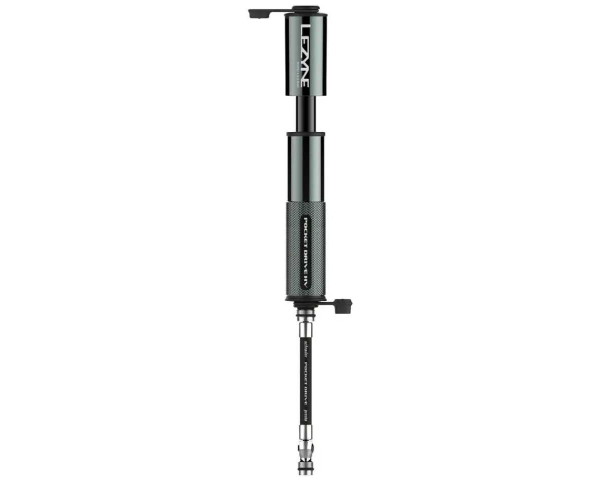 Lezyne Pumps & Co2|Pocket Drive HV Frame Pump (Gloss Lite Grey) (High Volume)