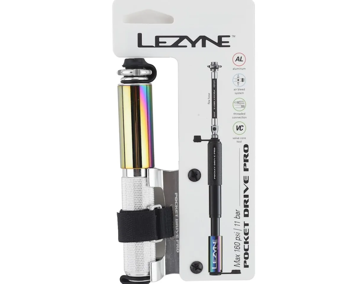Lezyne Pumps & Co2|Pumps & Co2|Pocket Drive Pro Mini Pump (Neo Metallic/Silver)