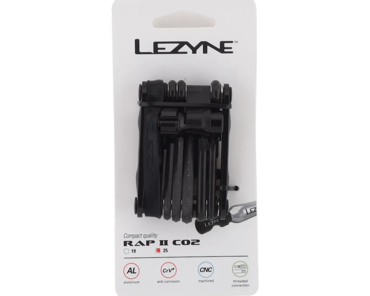 Lezyne Tools|RAP II CO2 Multi Tool (Black) (25 Tools)