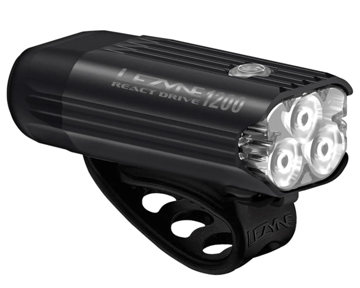 Lezyne Bike Lights|React Drive Headlight (Matte Black) (1200 Lumens)