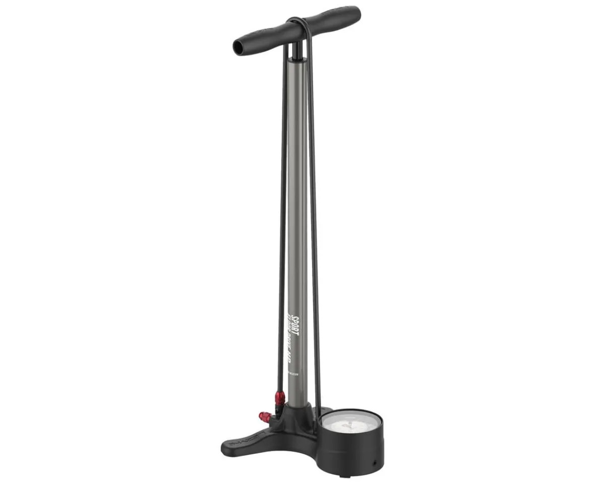 Lezyne Pumps & Co2|Pumps & Co2|Steel Floor Drive Pump (Grey) (ABS-1 Pro Chuck) (Presta/Schrader Valve Compatible)