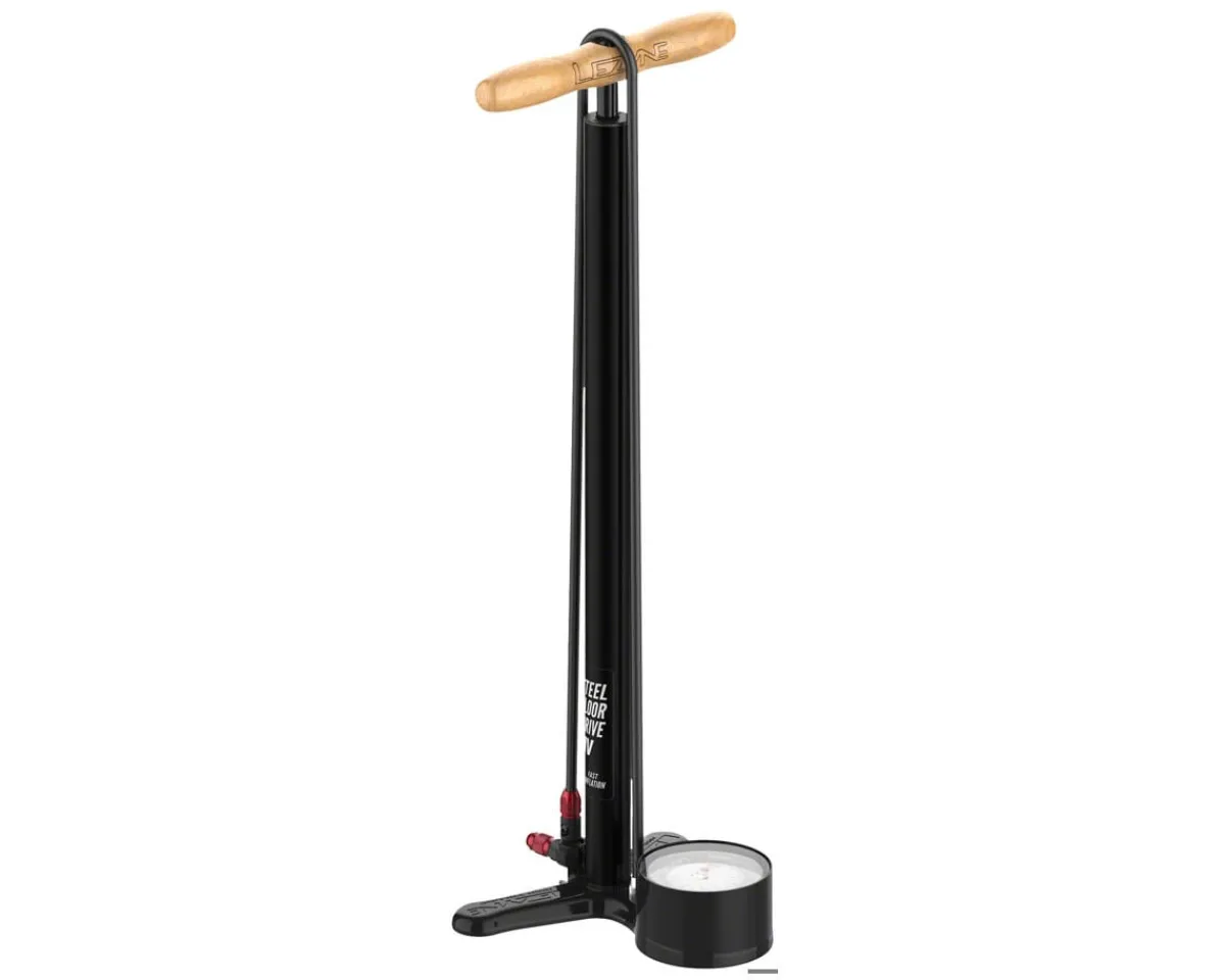 Lezyne Pumps & Co2|Pumps & Co2|Steel HV Floor Drive 3.5 Pump (Flat Black) (Presta/Schrader Valve Compatible)