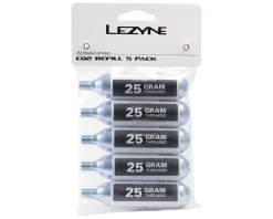 Lezyne Pumps & Co2|Pumps & Co2|Threaded CO2 Cartridges (Silver) (5 Pack) (25g)