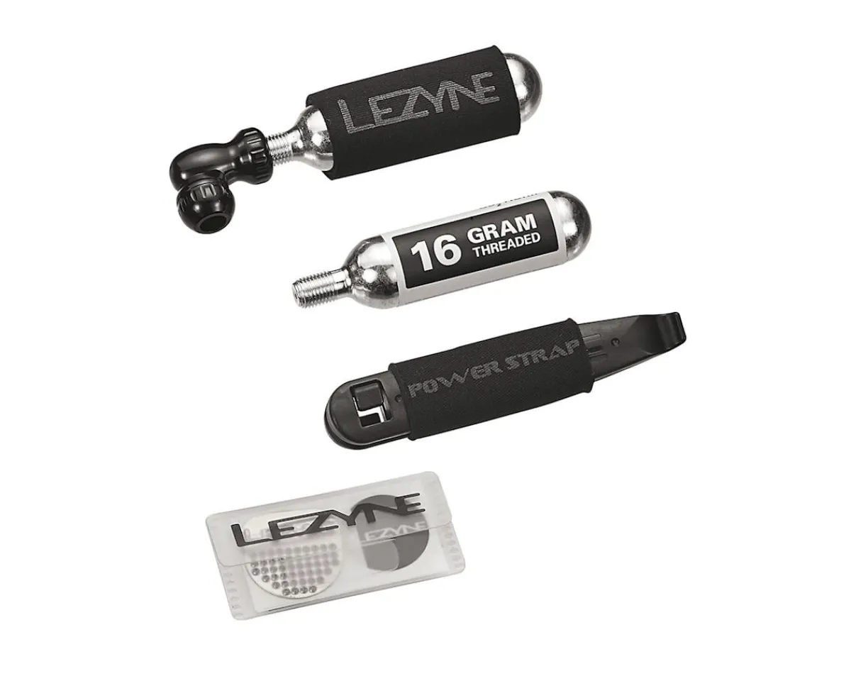 Lezyne Pumps & Co2|Pumps & Co2|Twin Speed Drive CO2 Inflator & Tire Repair Kit (Black) (Inflator, Patch Kit, Tire Levers, & CO2 Cartridges)