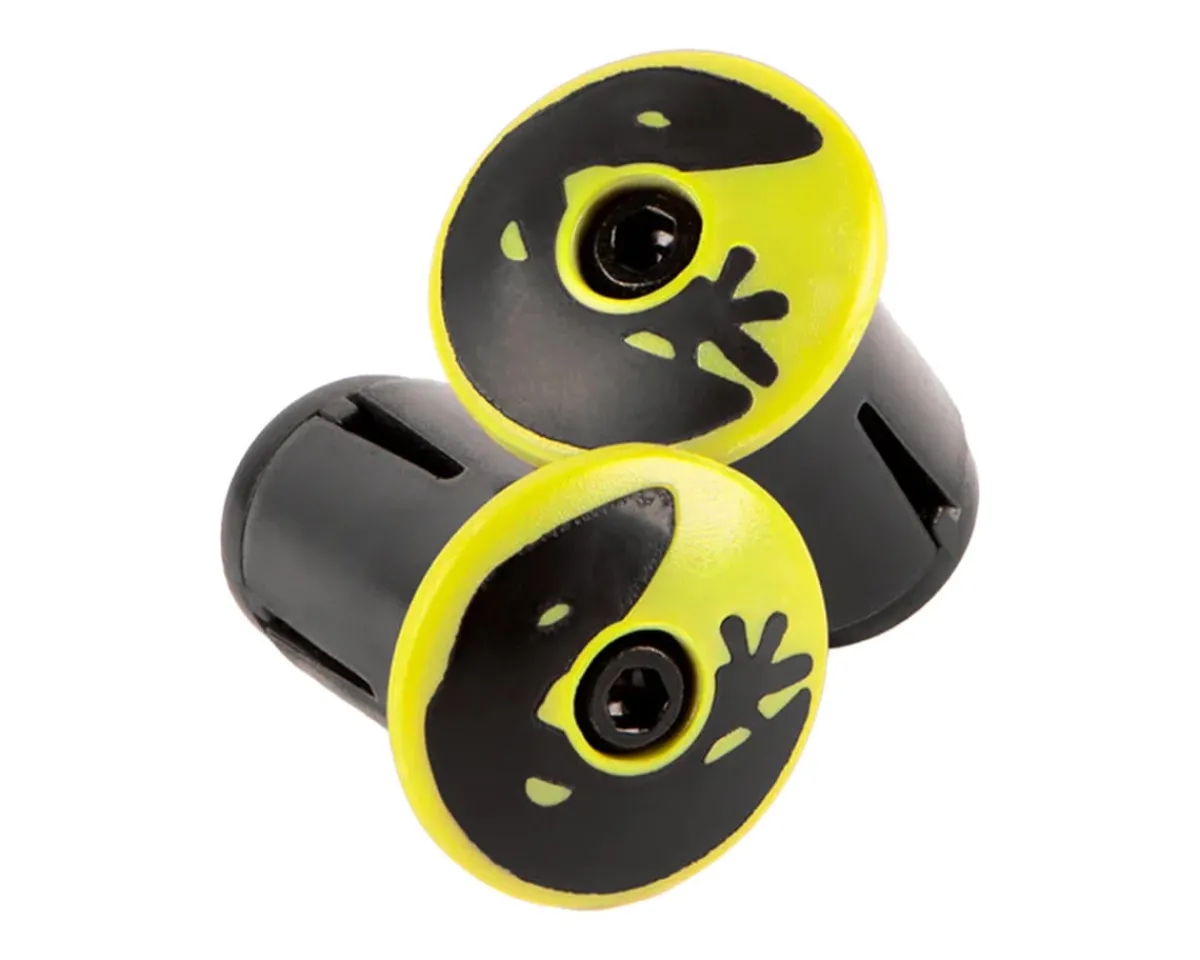 Lizard Skins Grips & Handlebar Tape|Handlebar Plugs (Neon Yellow) (Pair)