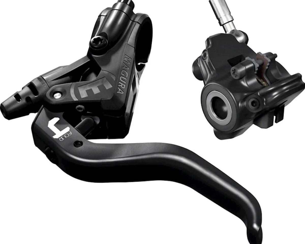 Magura Brakes|MT4 Disc Brake & Lever (Black) (Front or Rear) (Hydraulic) (Flat Mount)